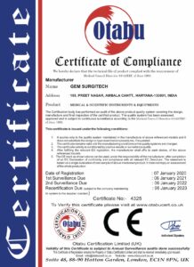 Gem Surgitech CE Certificate